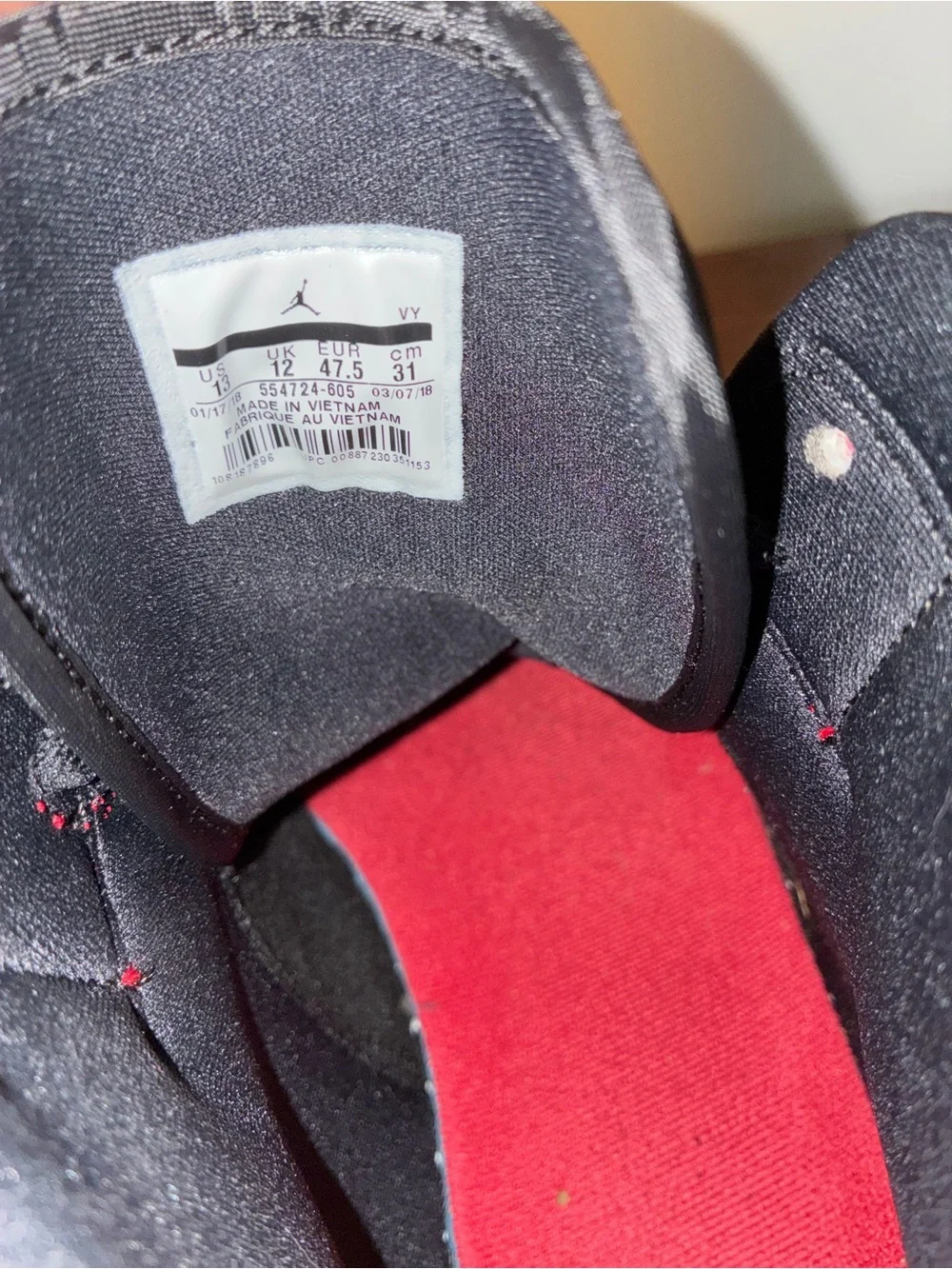 Jordan Men's Red, White and Black High-Top Sneakers